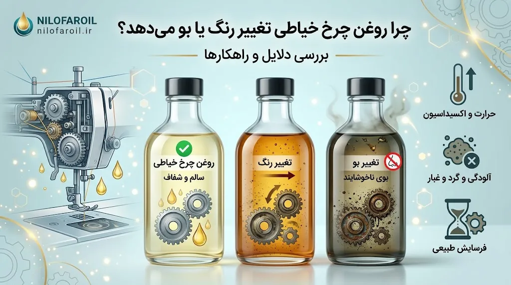 چرا روغن چرخ خیاطی تغییر رنگ یا بو میدهد؟ بررسی دلایل و راهکارها